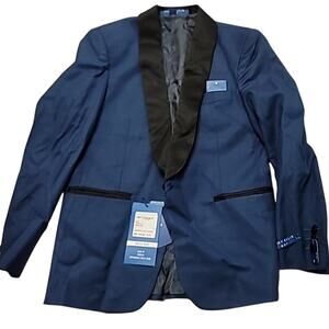 Perry Ellis Tuxedo Jacket Boys 10 Blue Formal Blazer Kids Wedding NEW